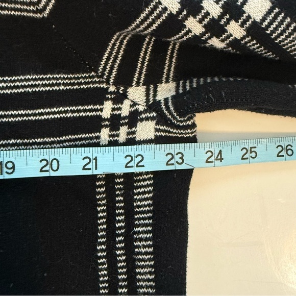 Chaps Black & White Grid Pattern Plaid Long Sleeve Knit Zip Up Jacket Blazer XXL - Picture 12 of 13